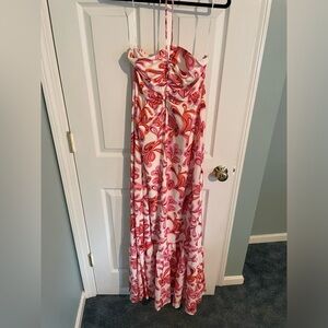 Showpo AURORAY CROSS FRONT HALTER MAXI DRESS